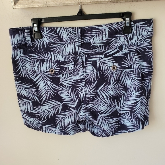 Sonoma blue palm print linen blens shorts Sz. 8 - Picture 4 of 7